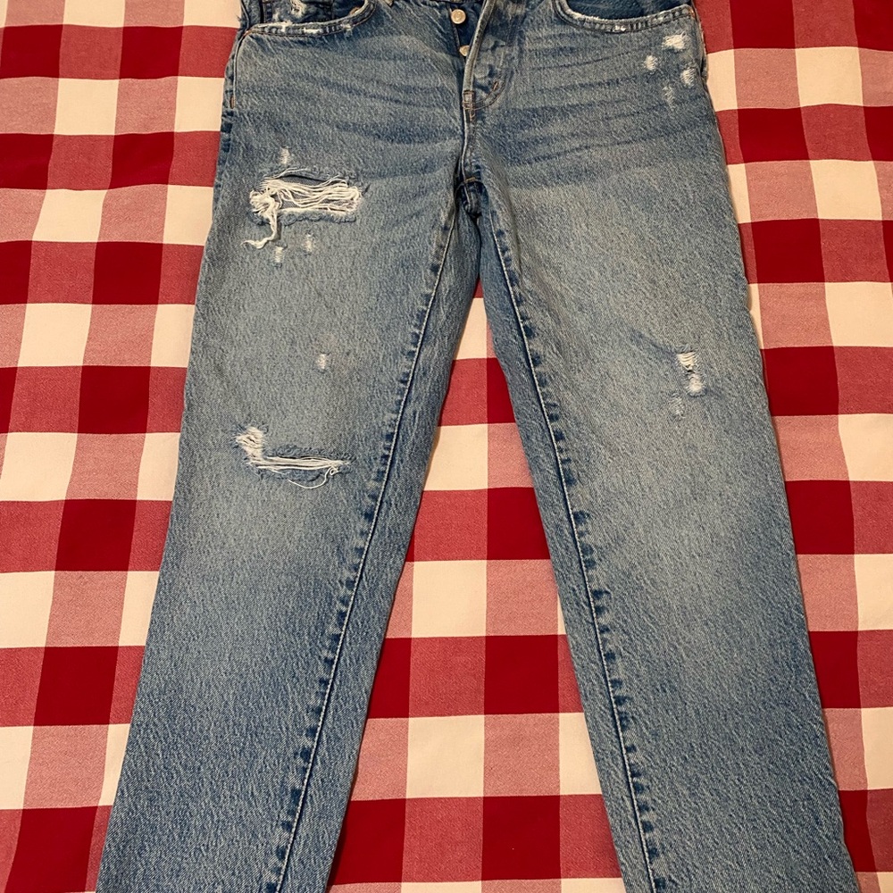 Women's Distressed Blue Jeans